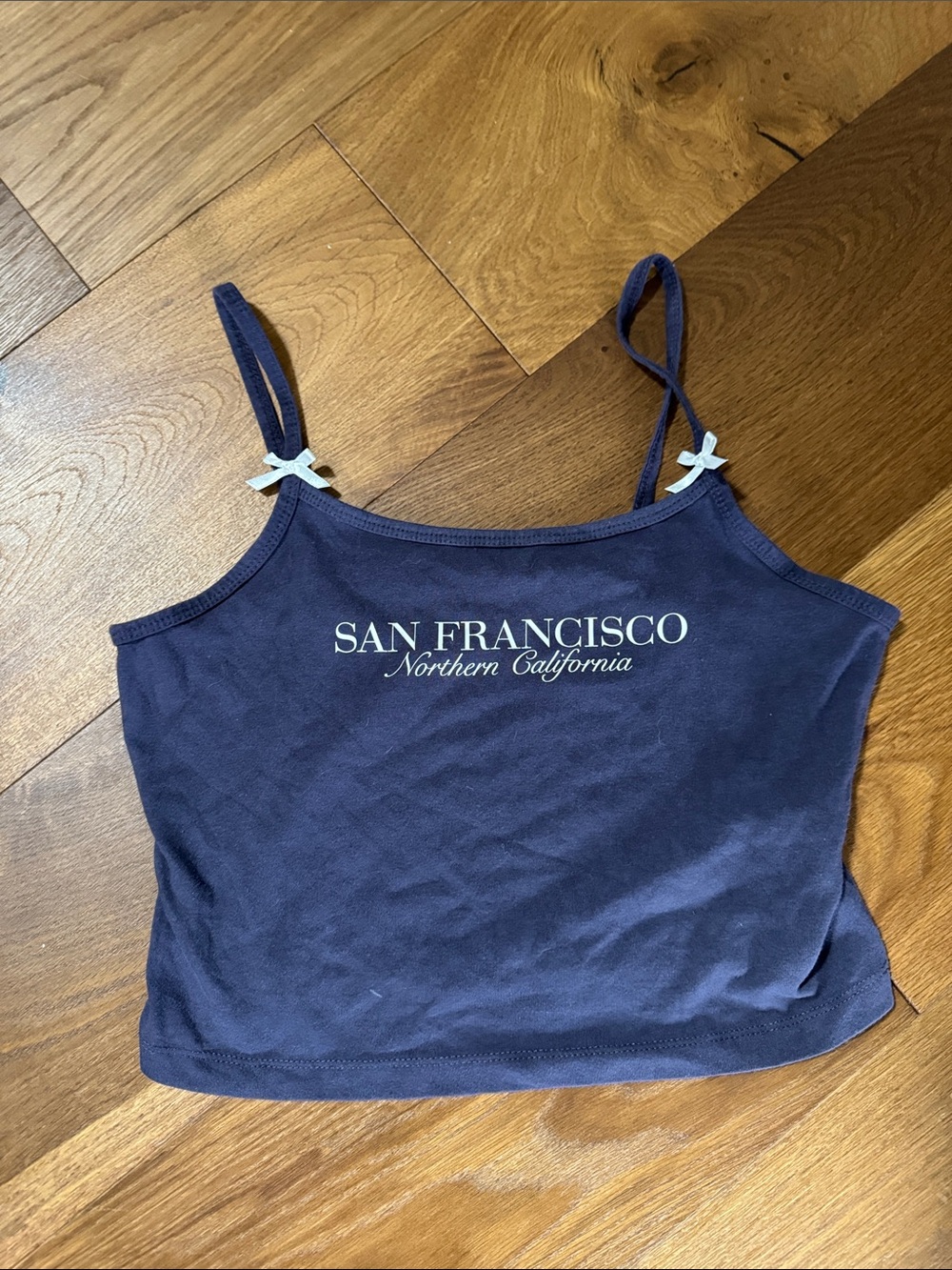 wild fable Navy 'San Francisco Northern California' Spaghetti Strap Crop Tank